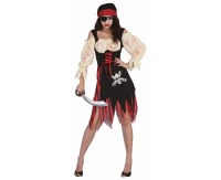 Role play-set for adult Sinful Pirate Girl (dress, hairband, eye patch), one size